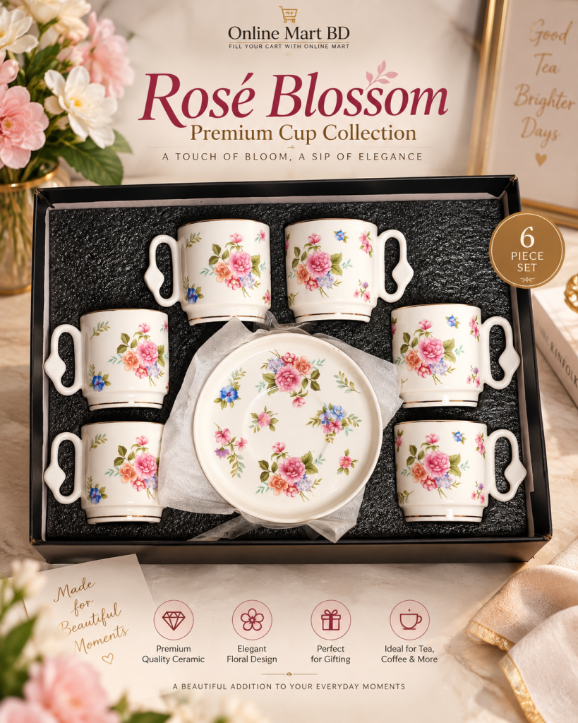 🌸 Meet Rosé Blossom A charming floral cup collection designed to make every tea or coffee moment feel a little more special.